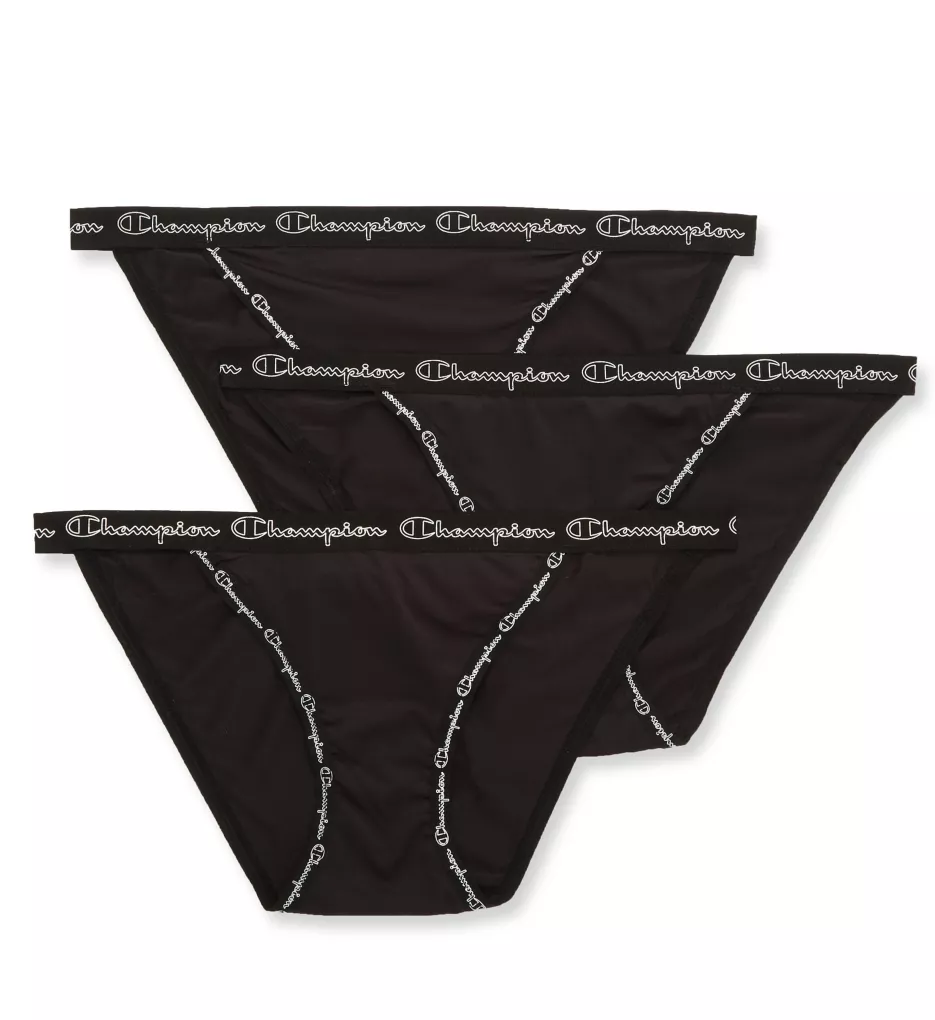Microfiber String Bikini Panty - 3 Pack Black x3 M
