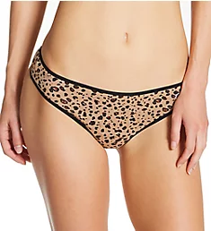 Cotton Stretch Thong All Over Leopard XL