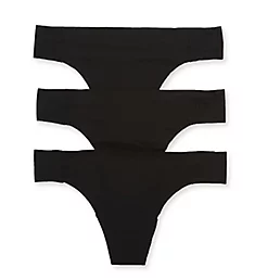 Free Cut Thong Panty - 3 Pack Black x3 L