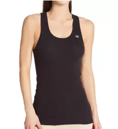 Cotton Stretch Racerback Tank Black M