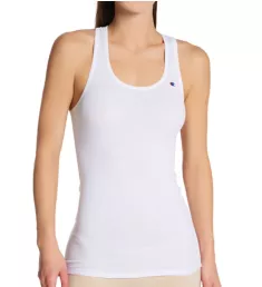 Cotton Stretch Racerback Tank White M