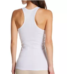 Cotton Stretch Racerback Tank White M