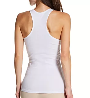 Cotton Stretch Racerback Tank White M