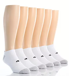 Double Dry No Show Sock - 6 Pack WHT 12-14