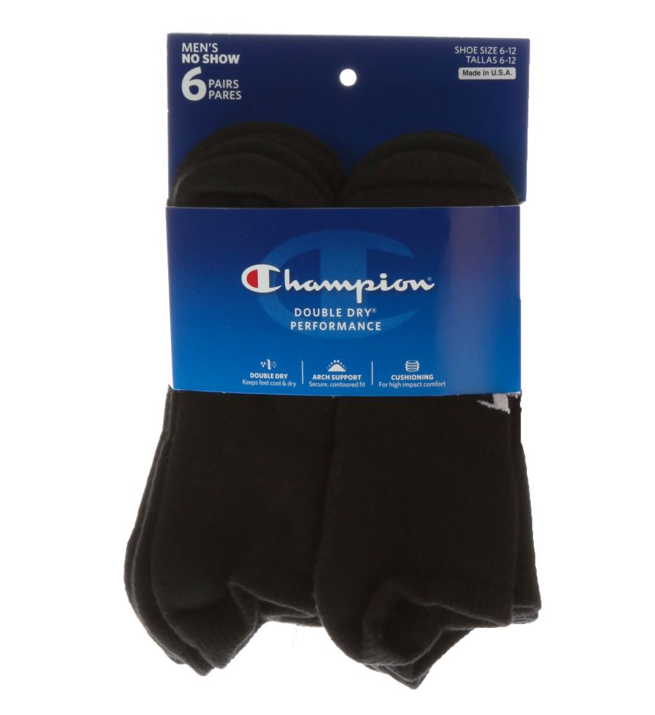 Double Dry No Show Sock - 6 Pack-fs