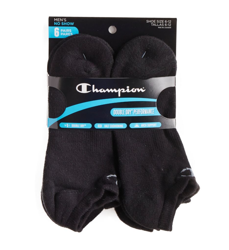 Double Dry Performance No Show Socks - 6 Pack-fs