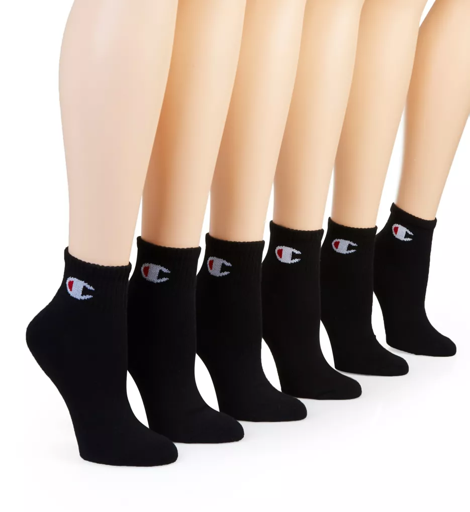 C Logo Ankle Socks - 6 Pair Black O/S