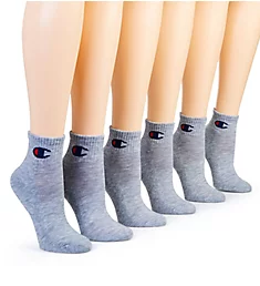 C Logo Ankle Socks - 6 Pair Grey Heather O/S