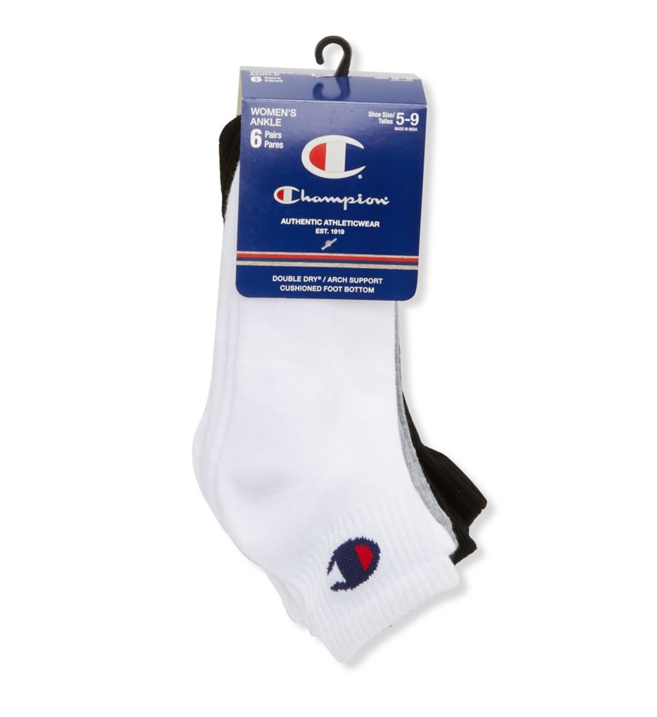 Champion Womens Ankle Socks C Logo, 6-Pack CH682