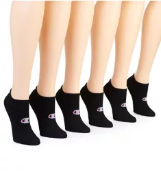 C Logo Super No Show Socks - 6 Pack Black O/S