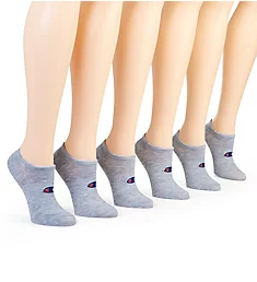 C Logo Super No Show Socks - 6 Pack Grey Heather O/S