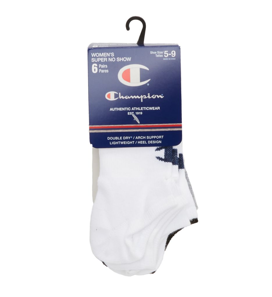 C Logo Super No Show Socks - 6 Pack-fs