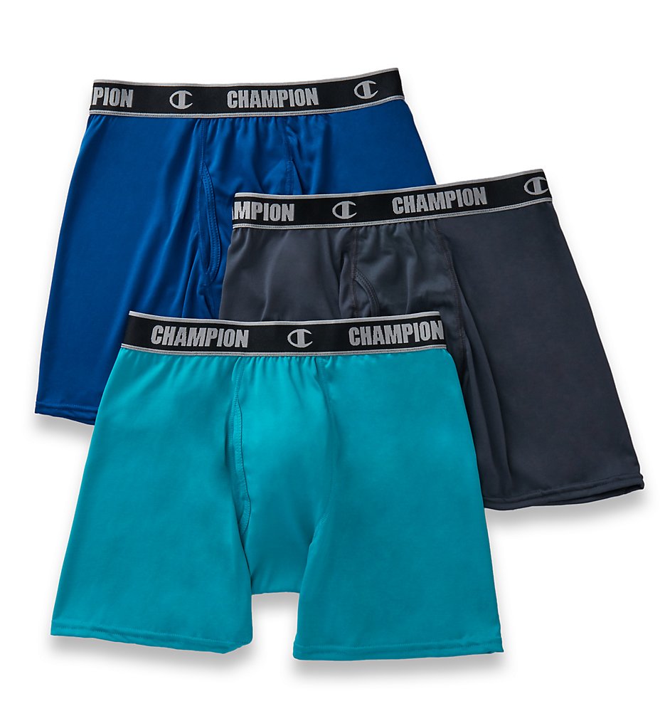 Champion CHAR Active Performance Boxer Briefs - 3 Pack (Winter River/Upbeat Te)