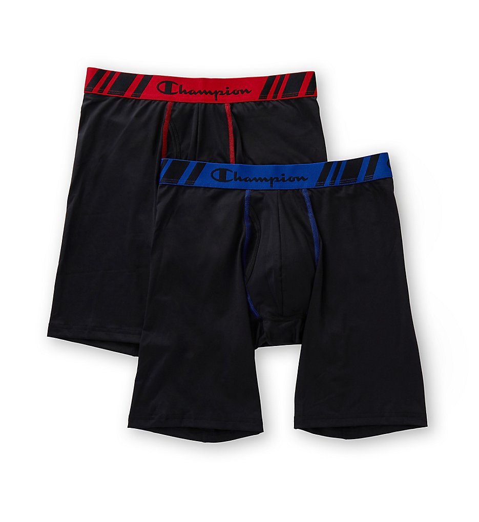 Champion CHTL Tech Performance Long Boxer Briefs - 2 Pack (Black)