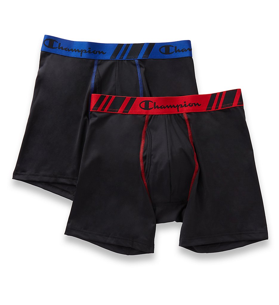 Champion CHTR Tech Performance Boxer Briefs - 2 Pack (Black)