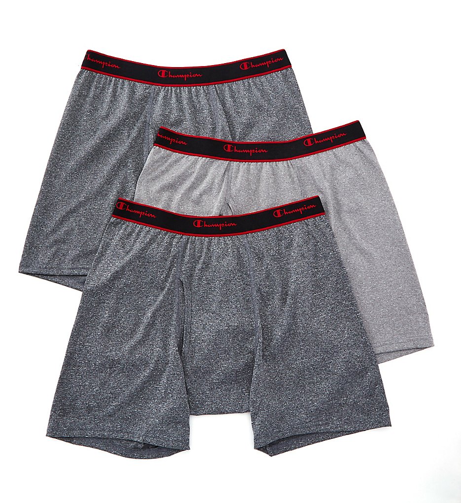 Champion CPRB X-Temp Active Performance Boxer Briefs - 3 Pack (Black/Gargoyle/Black)
