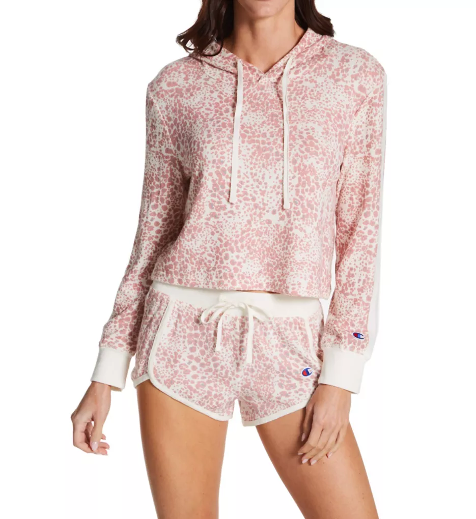 Cropped Hacci Sleep Set PinkBeigeLeopard/Chalk XL