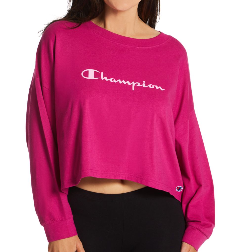 Champion Sleep Crop Tee Inari/Beloved Orchid XL  - Image 1