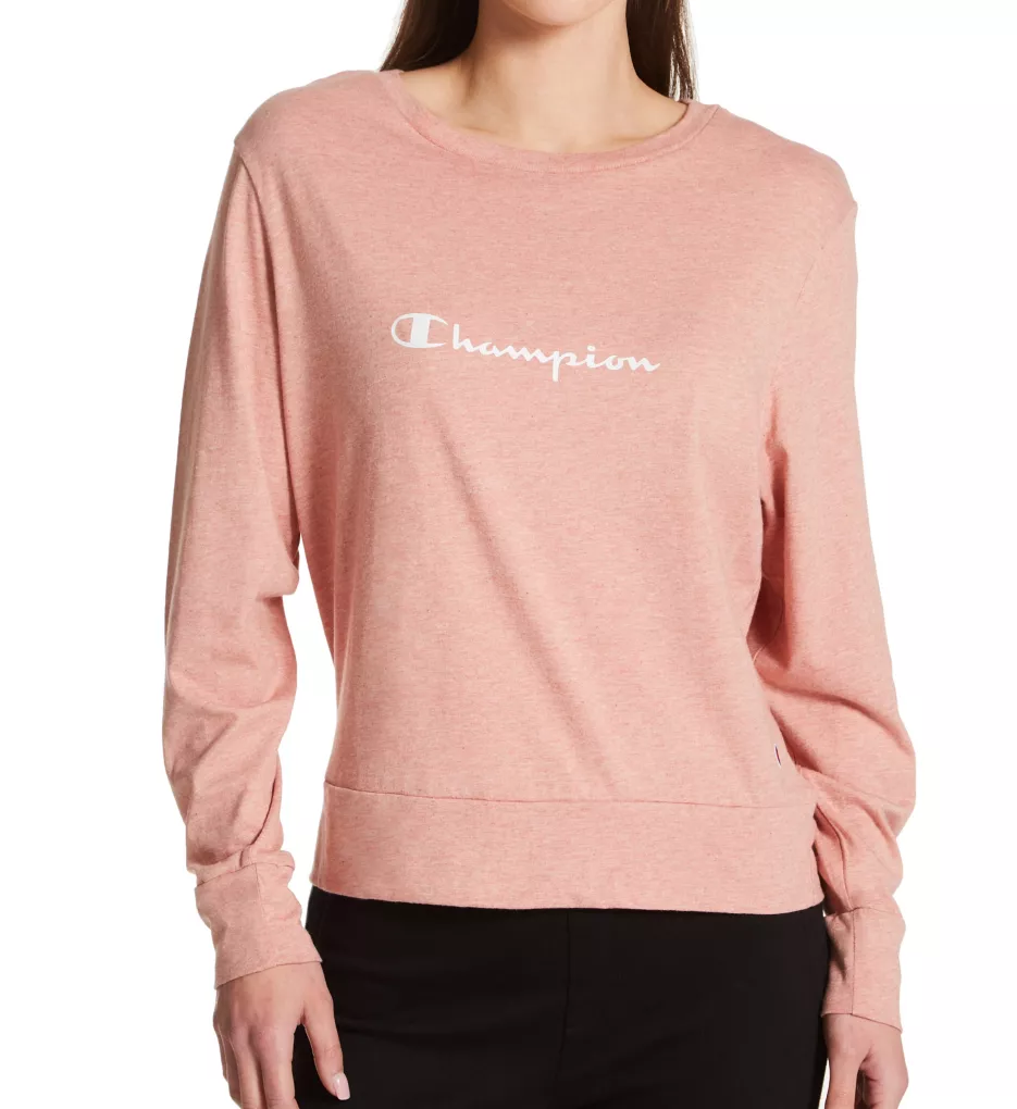 Long Sleeve Sleep Top Pink Beige Htr/Chalk M