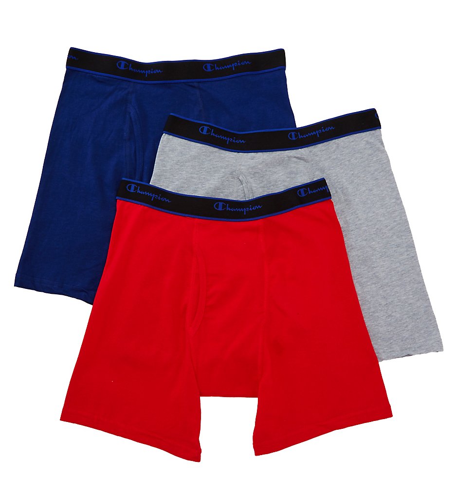 Champion CXRB X-Temp Cotton Performance Boxer Briefs - 3 Pack (Blue/Rainforest)