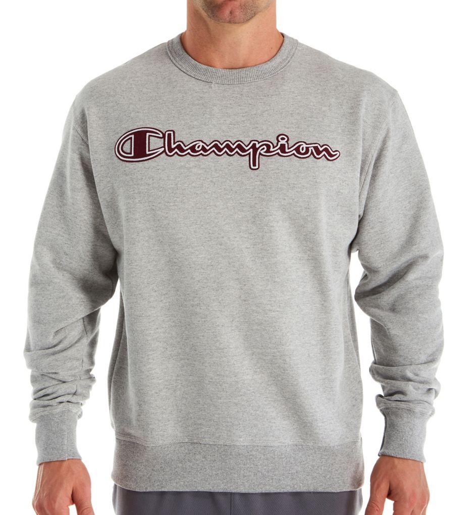 Champion men's graphic sales powerblend fleece crew