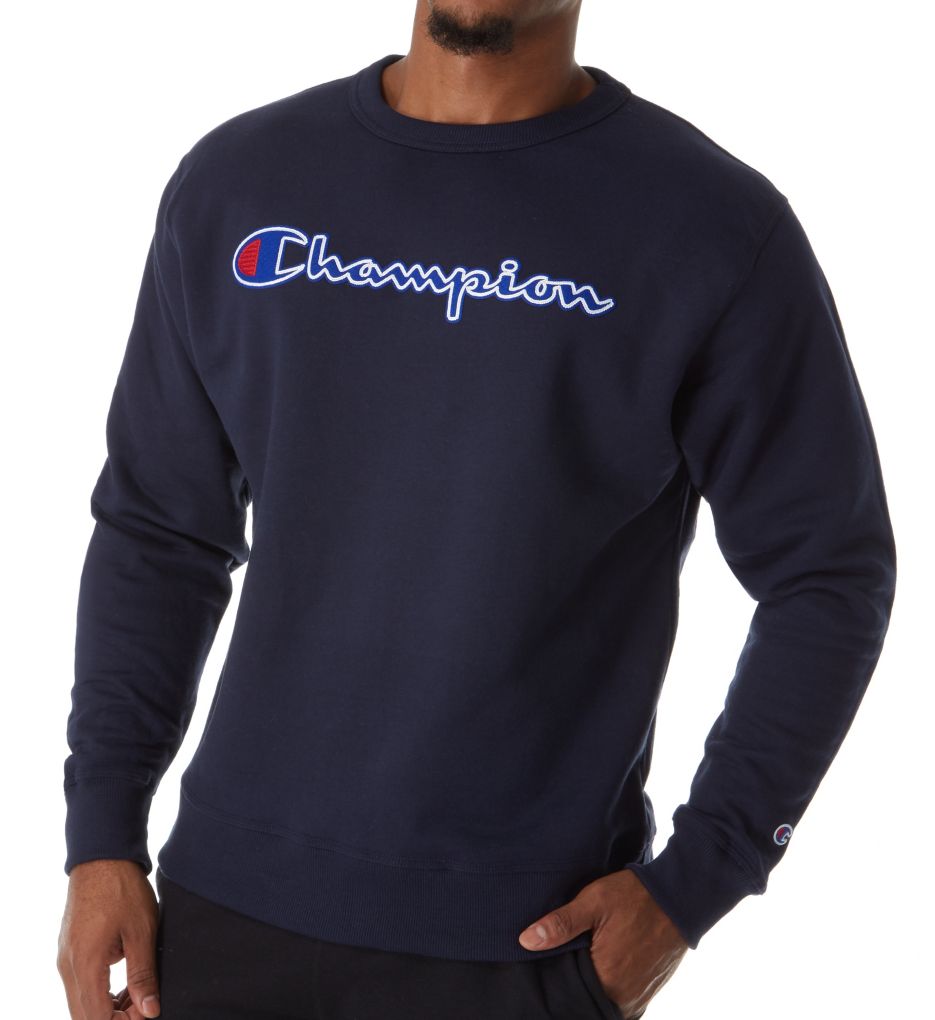 Graphic Powerblend Fleece Crew with Applique-acs