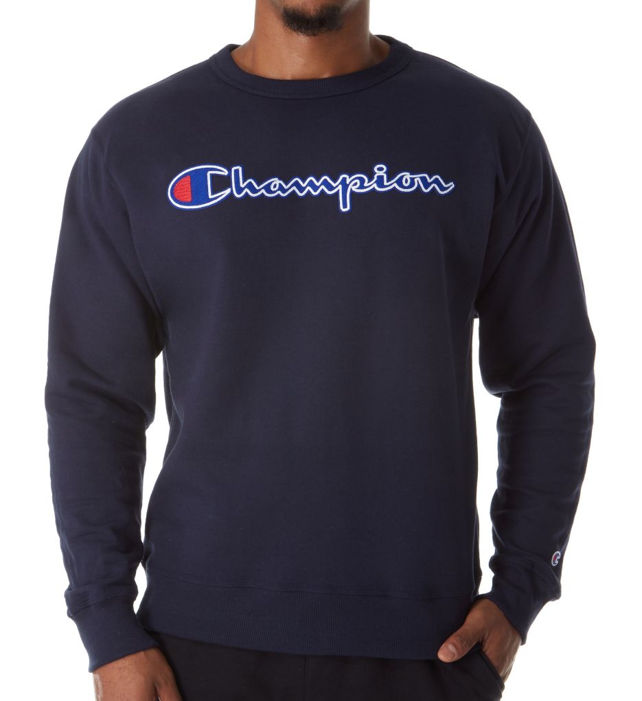 Graphic Powerblend Fleece Crew with Applique-fs