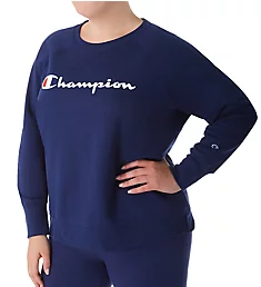 Plus Size Powerblend Fleece Graphic Pullover Athletic Navy 1X