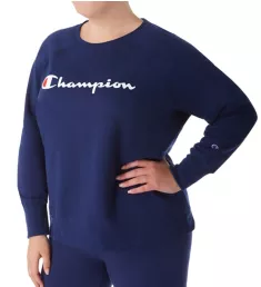 Plus Size Powerblend Fleece Graphic Pullover Athletic Navy 1X