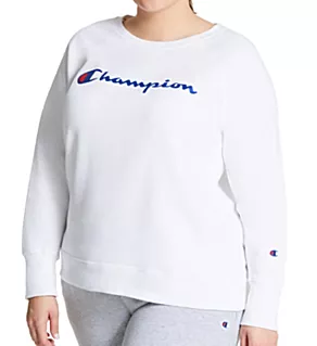 Plus Size Powerblend Fleece Graphic Pullover White 2X
