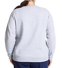 Plus Size Powerblend Fleece Graphic Pullover Oxford Gray 1X