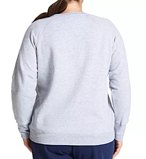 Plus Size Powerblend Fleece Graphic Pullover Oxford Gray 4X