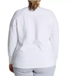 Plus Size Powerblend Fleece Graphic Pullover White 1X