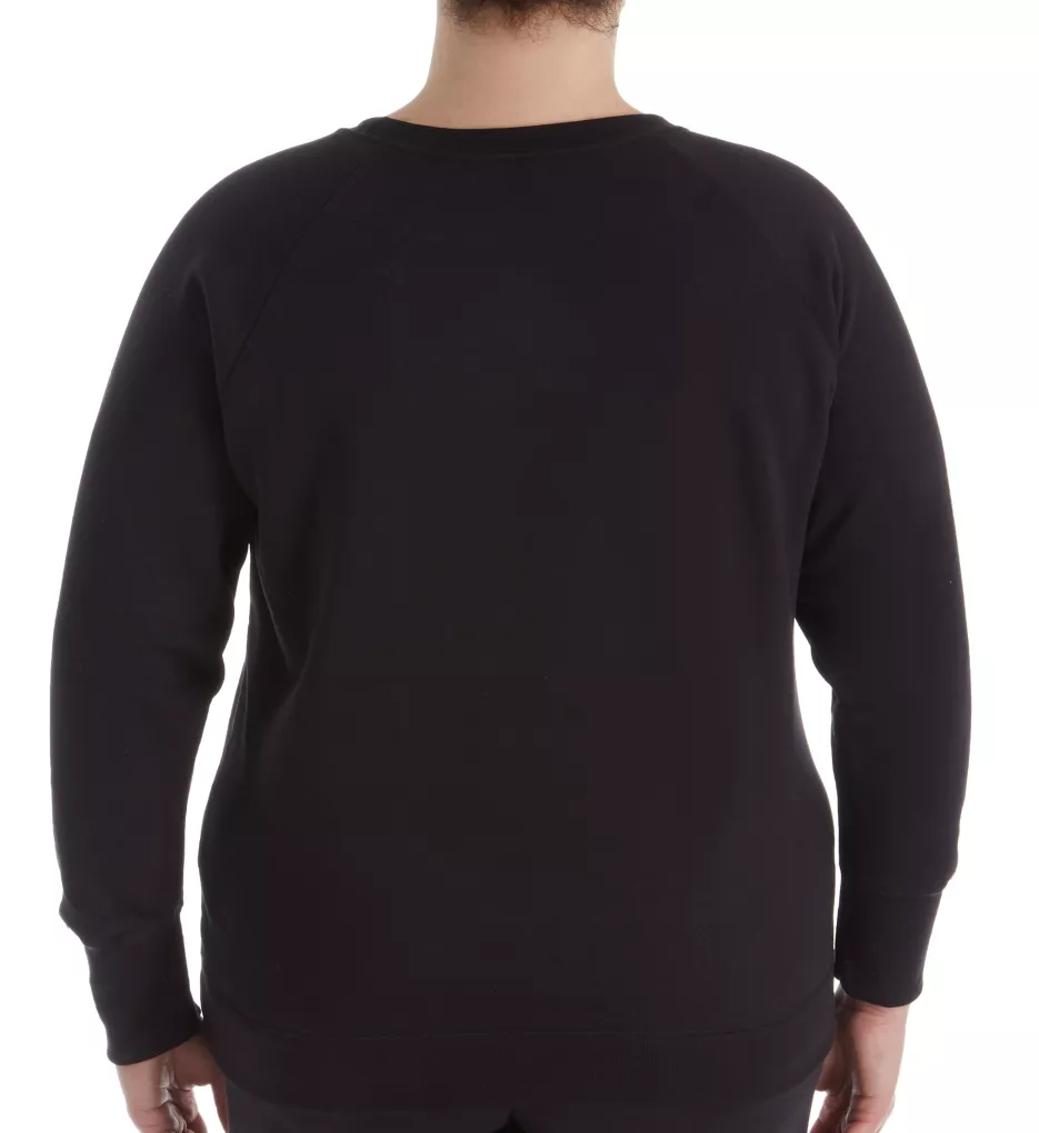 Plus Size Powerblend Fleece Graphic Pullover Black 1X