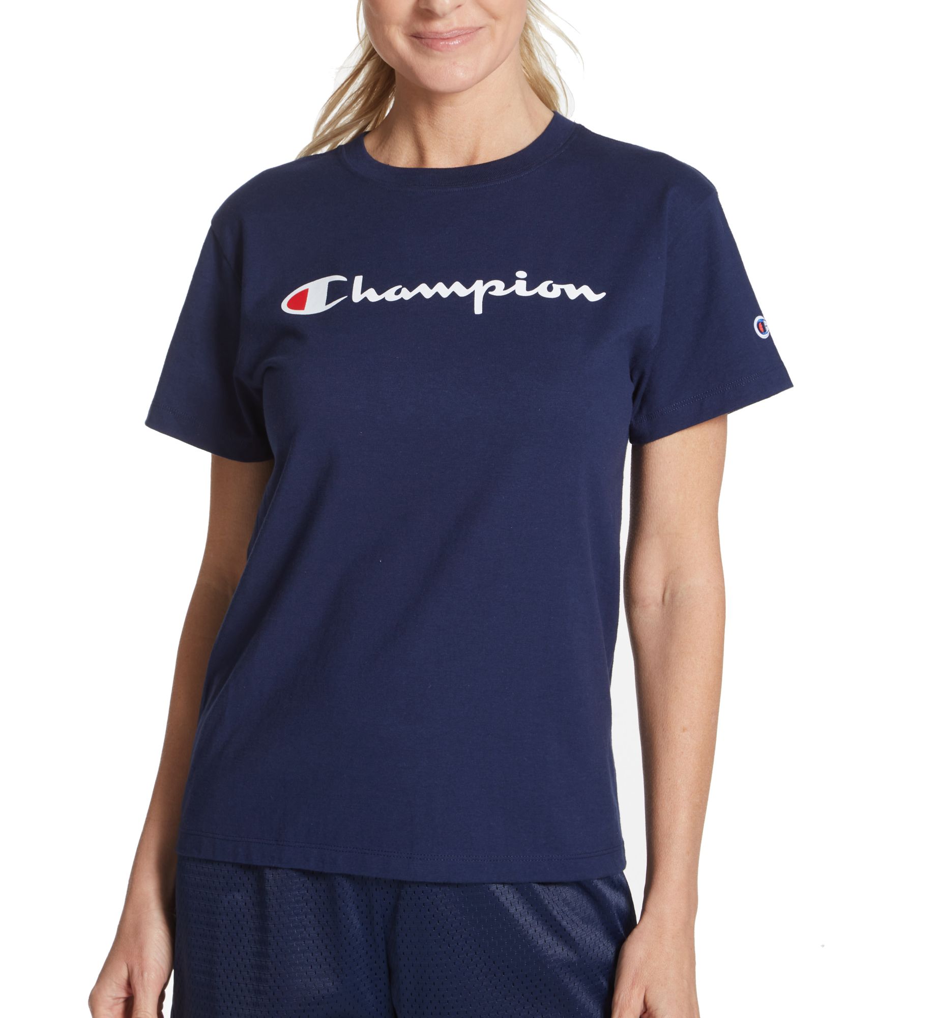 Champion Classic Short Sleeve Crew Neck T-Shirt Athletic Navy S  - Image 1