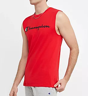 Classic Graphic Logo Jersey Muscle Shirt Scarlet 2XL
