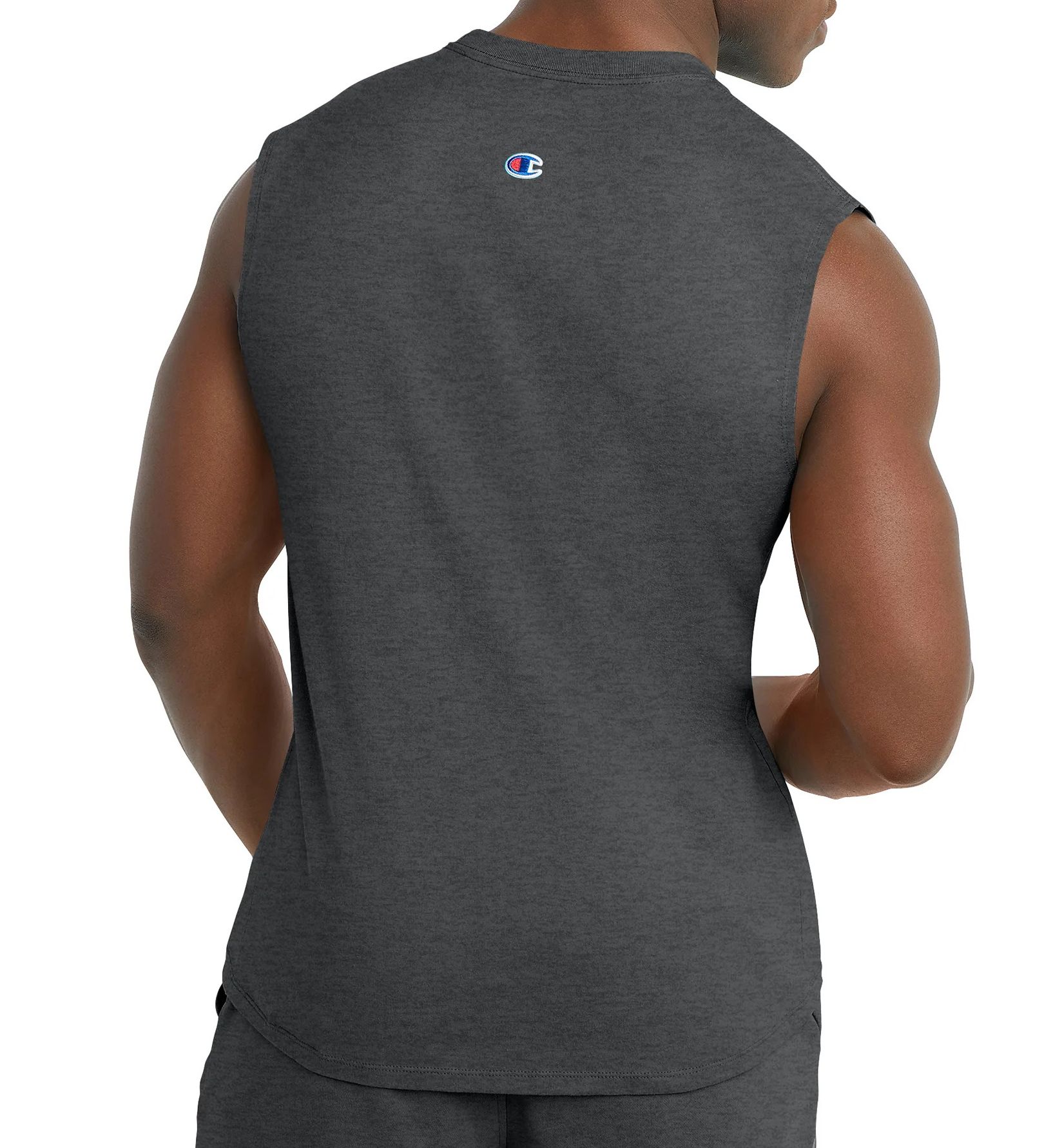 Champion Classic Graphic Logo Jersey Muscle Shirt Granite Heather 2XL  - Image 2