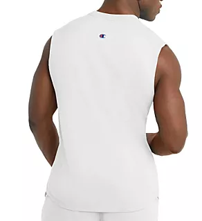 Classic Graphic Logo Jersey Muscle Shirt White 2XL