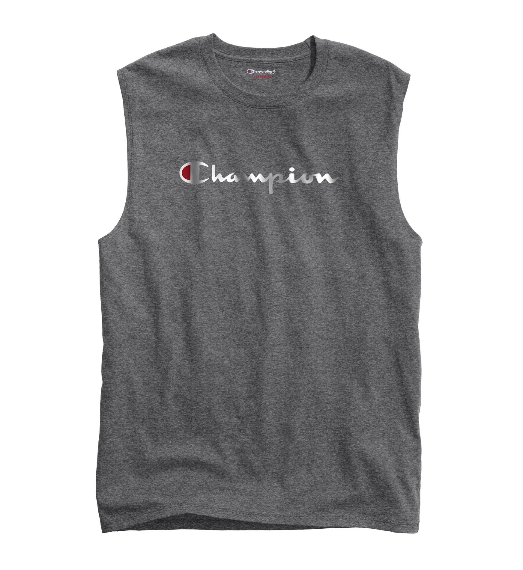 Champion Classic Graphic Logo Jersey Muscle Shirt Granite Heather 2XL  - Image 1