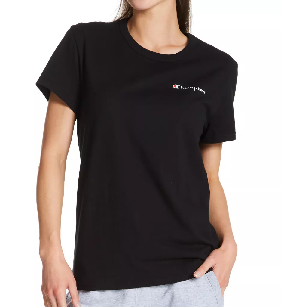 Boyfriend Script Logo 100% Cotton T-Shirt Black S