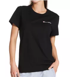 Boyfriend Script Logo 100% Cotton T-Shirt Black S