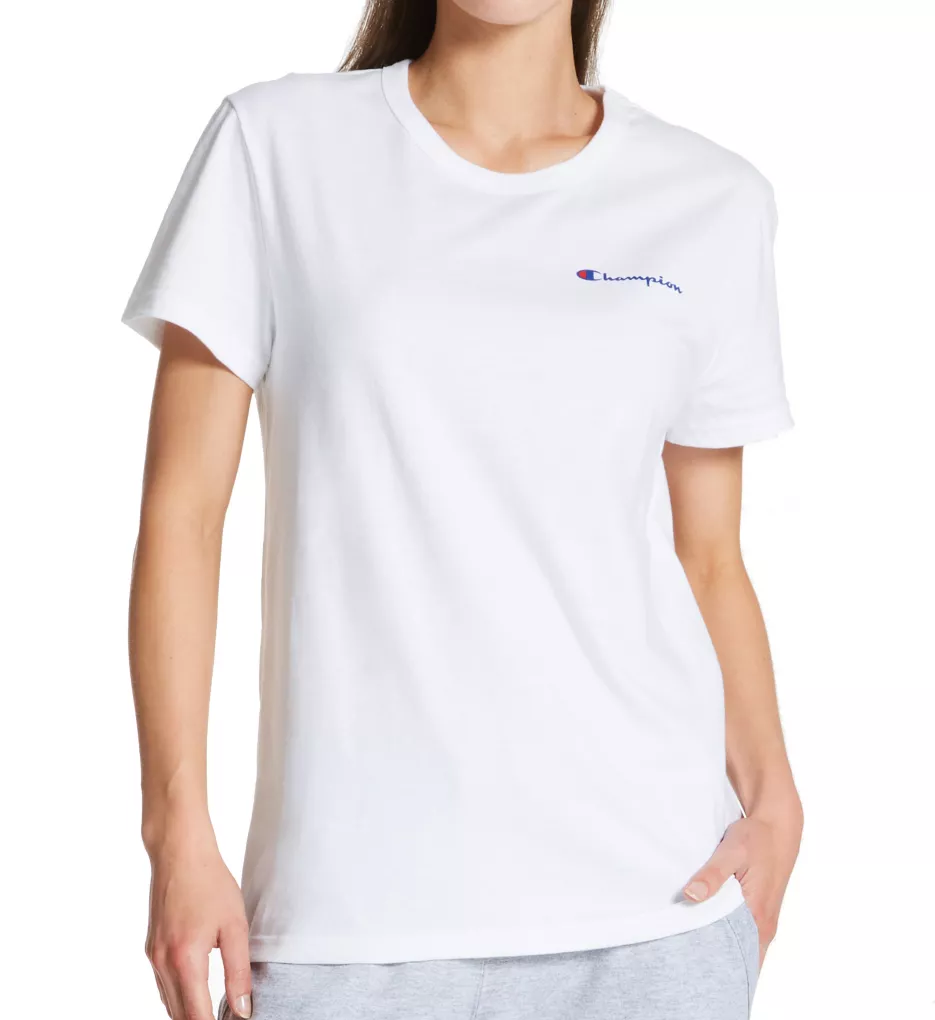 Boyfriend Script Logo 100% Cotton T-Shirt White S