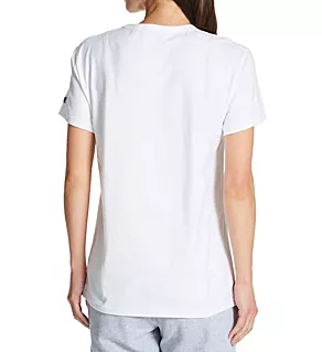 Boyfriend Script Logo 100% Cotton T-Shirt White S