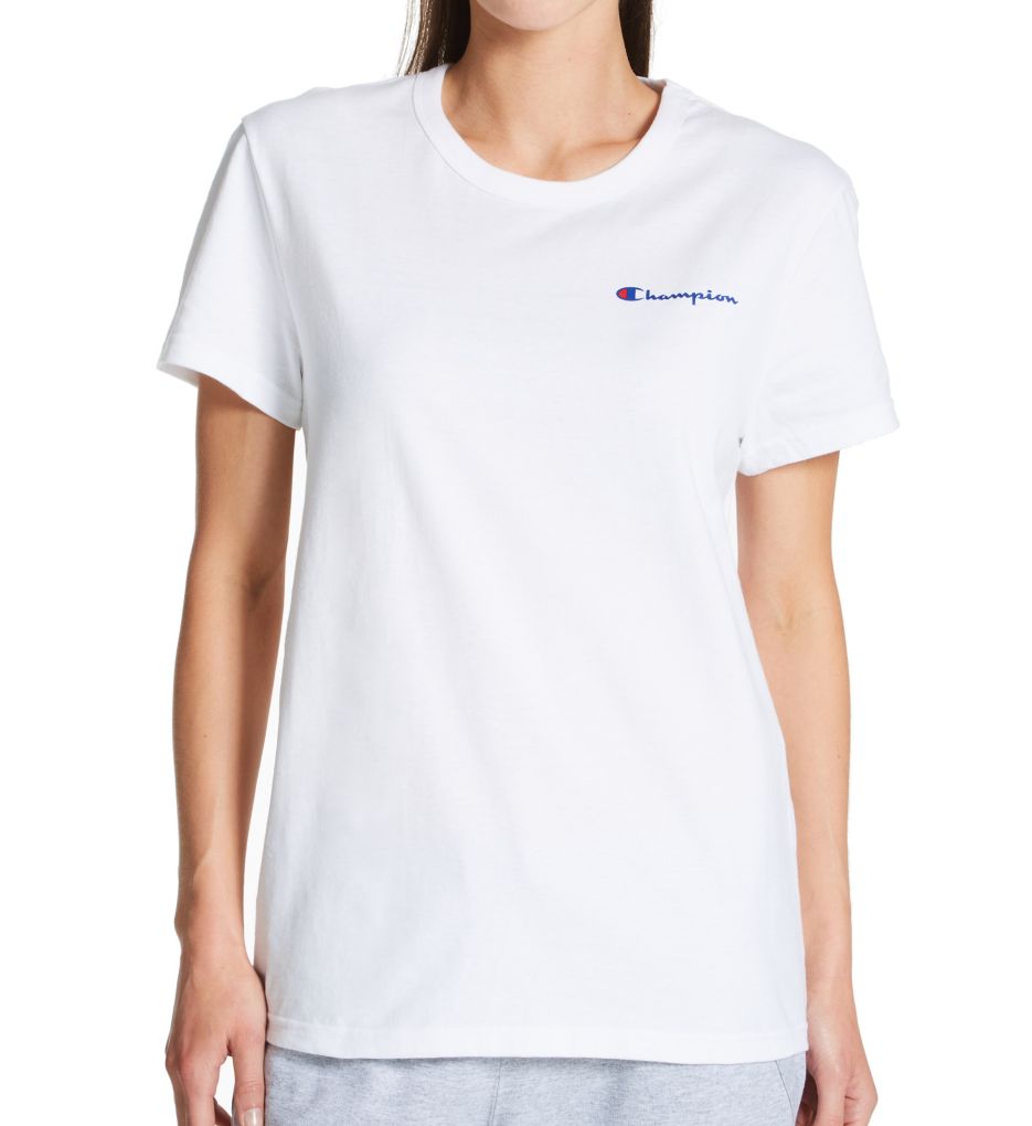 Boyfriend Script Logo 100% Cotton T-Shirt-fs