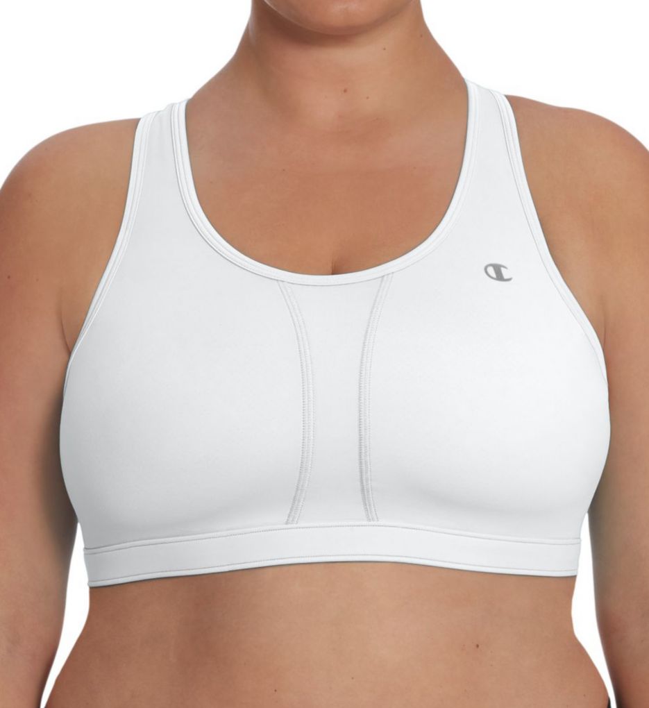 Champion (1917444): Champion QB6632 Plus Size Vented Compression Sports Bra (White 2X)