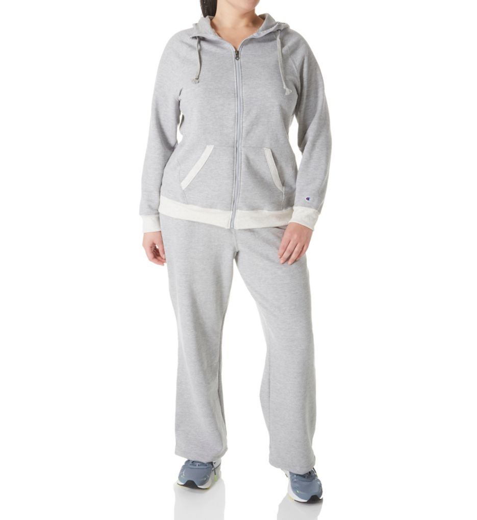 Plus Size Fleece Full Zip Hoodie Jacket-cs2