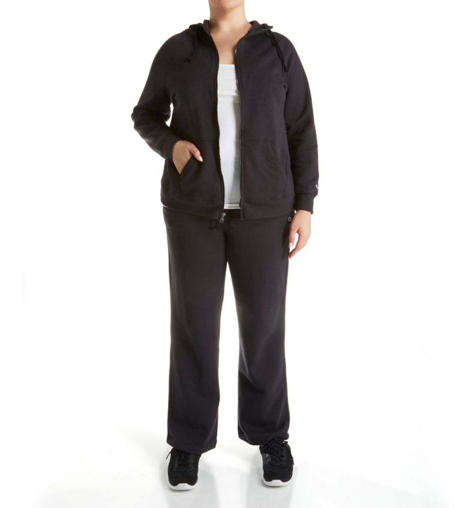 Plus Size Fleece Full Zip Hoodie Jacket-cs3