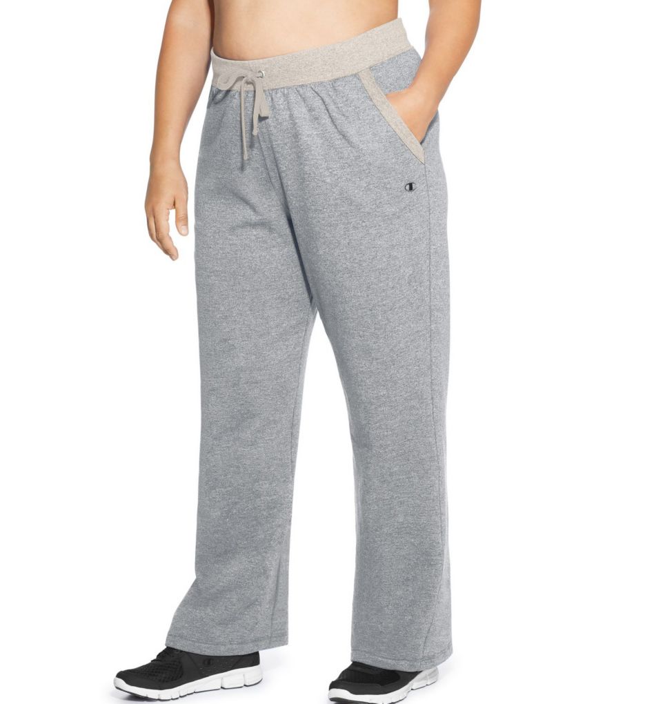 Plus Size Fleece Front Pocket Open Bottom Pant-acs