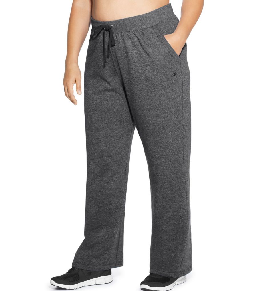 Plus Size Fleece Front Pocket Open Bottom Pant-acs