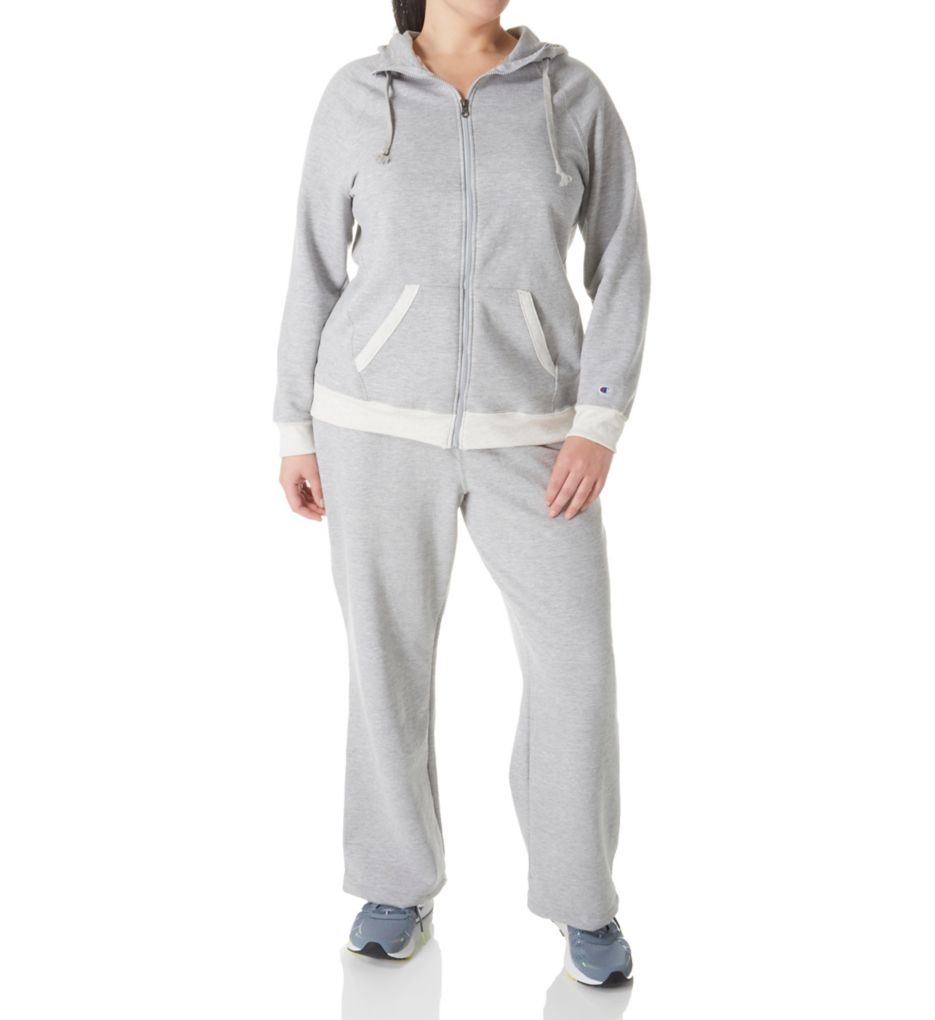 Plus Size Fleece Front Pocket Open Bottom Pant-cs2